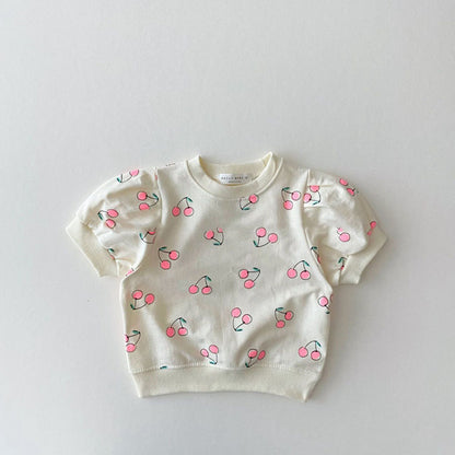 【BABY&KID】夏新作 チェリー半袖Tシャツ＆スカートSK080501