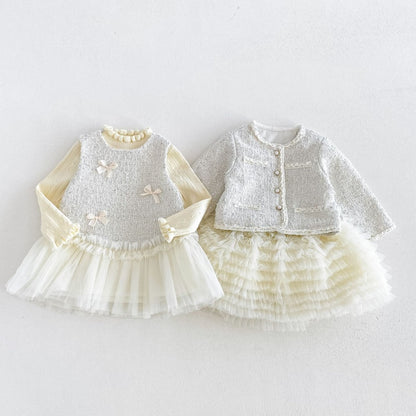 【BABY&KID】ツイード風アウター、ワンピース、ニットSK108114