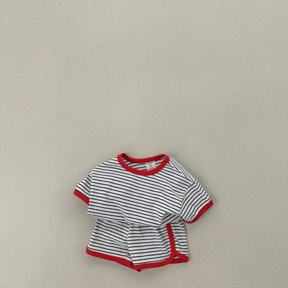 【BABY&KID】夏新作 キュートなボーダーセットアップSK080211