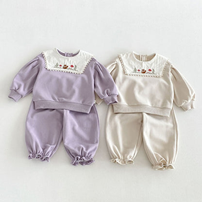 【BABY&KID】刺繍スクエアネックセットアップSK106608