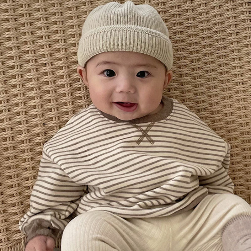 【BABY】ストライプクルーネックスウェットSK101917
