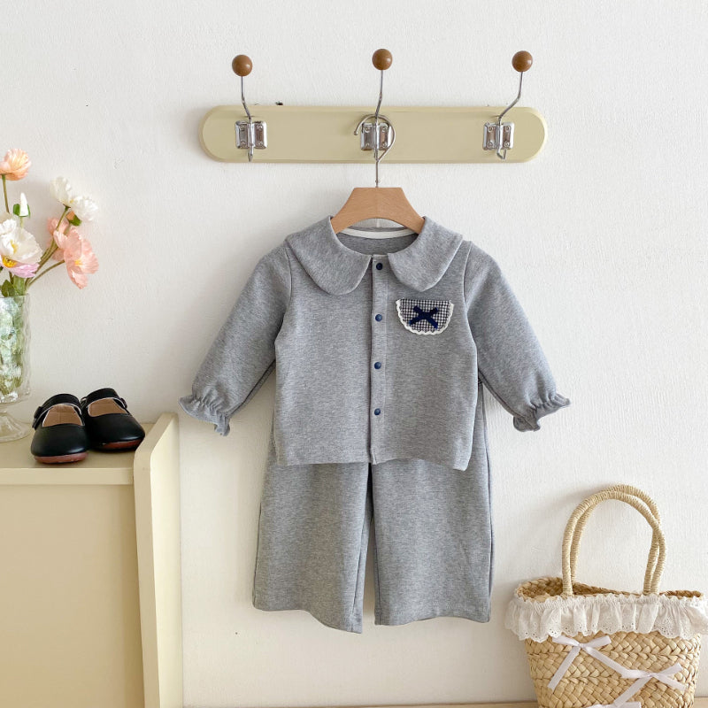 【BABY&KID】長袖ガールシャツ＆フレアパンツSK092438