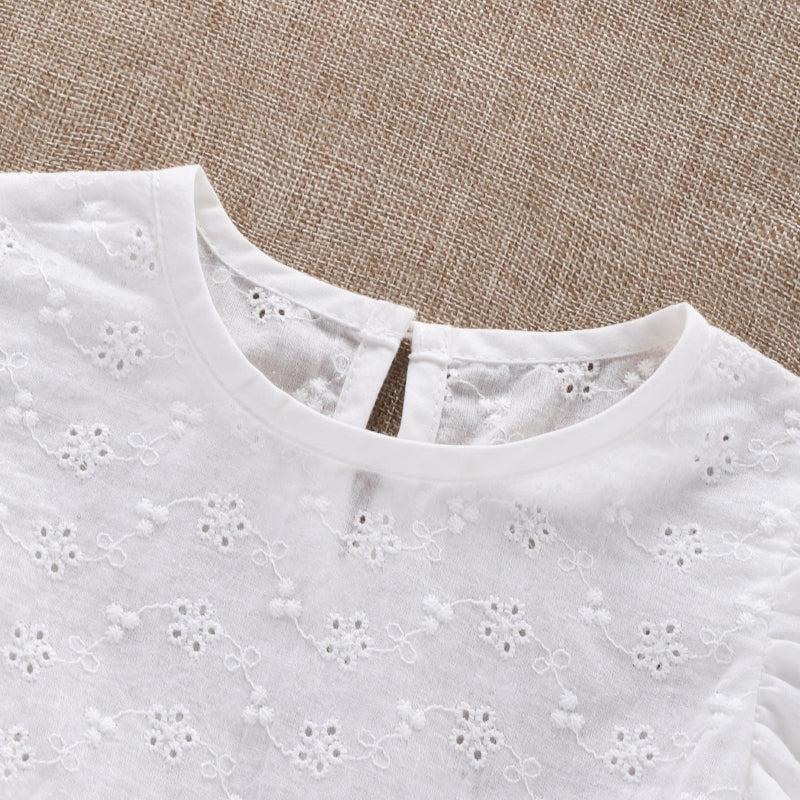【BABY】夏新作 花柄刺繍レースロンパース&帽子SK090701