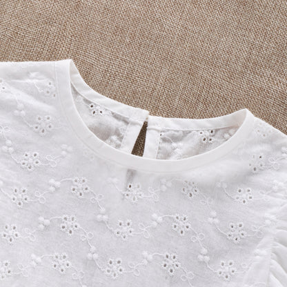 【BABY】夏新作 花柄刺繍レースロンパース&帽子SK090701