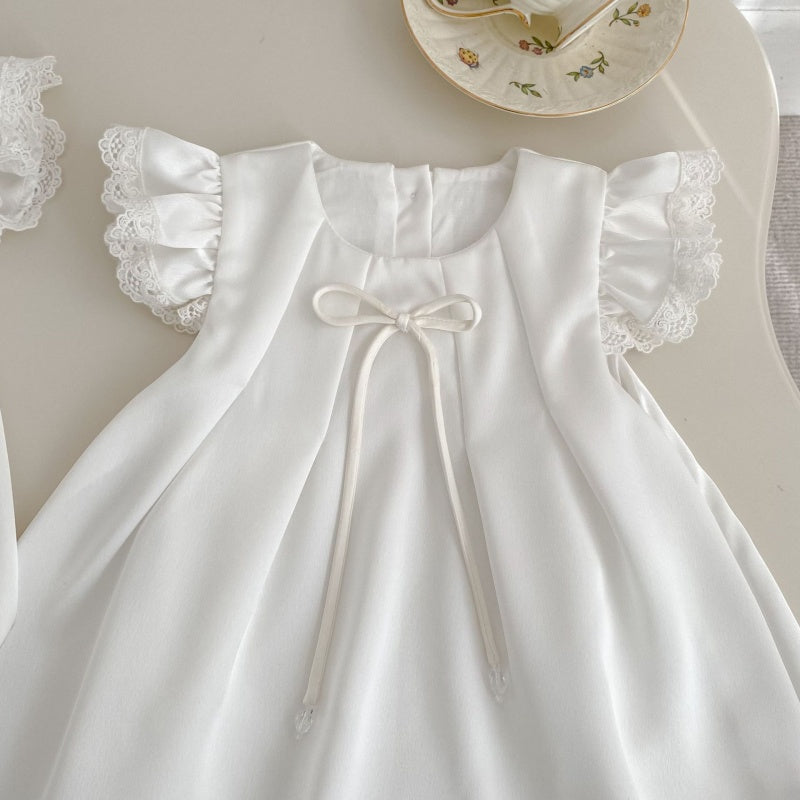 【BABY&KID】夏新作 フリルスリーブ蝶結びロンパース、ワンピースSK104922