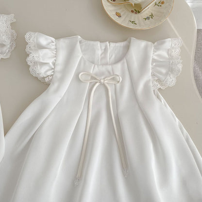 【BABY&KID】夏新作 フリルスリーブ蝶結びロンパース、ワンピースSK104922