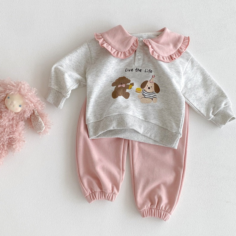 【BABY&KID】わんこプリントセットアップSK092702