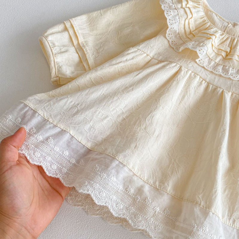 【BABY】クルーネックレースロンパースドレスSK100711