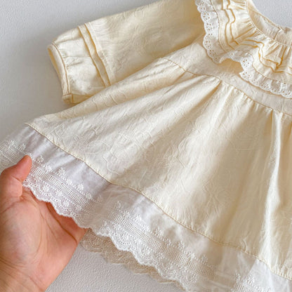 【BABY】クルーネックレースロンパースドレスSK100711