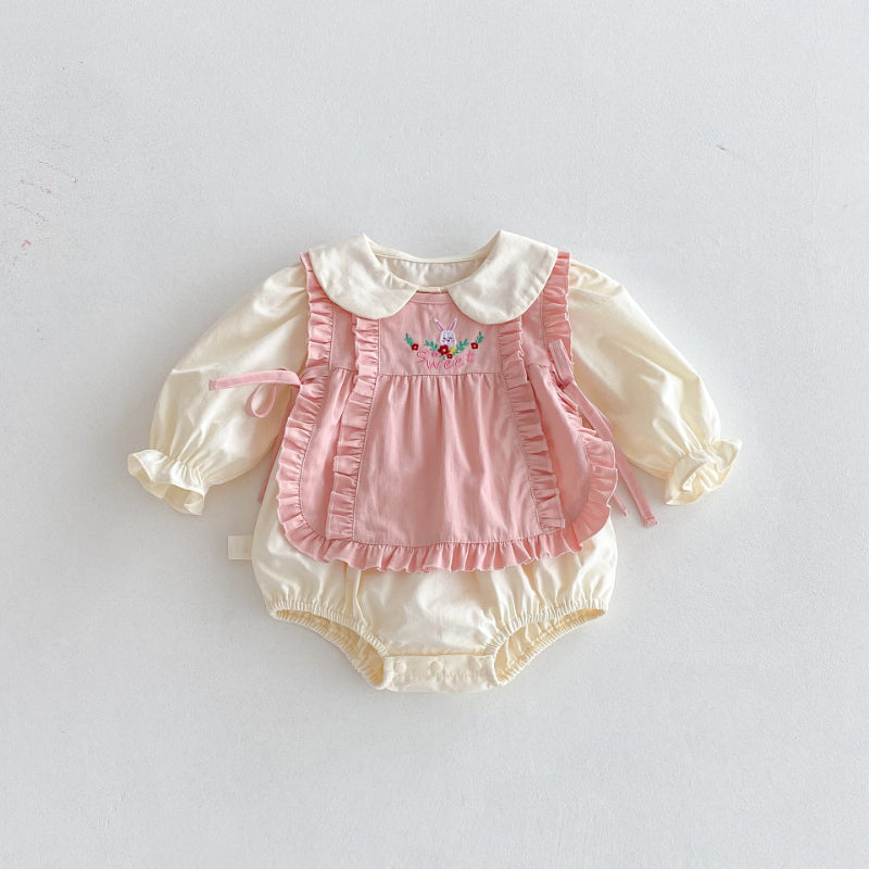 【BABY】ドールカラーロンパース＆うさぎタンクトップセットSK092306