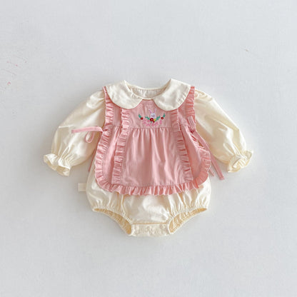 【BABY】ドールカラーロンパース＆うさぎタンクトップセットSK092306