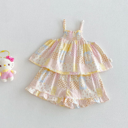 【BABY&KID】夏新作総柄キャミ小花柄セットアップSK106104