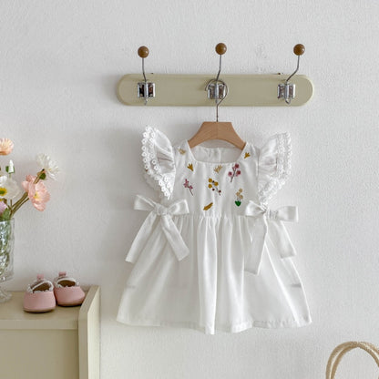 【BABY&KID】夏新作花刺繍ワンピースSK105021