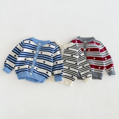 【BABY&KID】ボーダーニットカーディガンSK106606