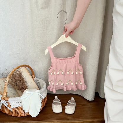 【BABY&KID】ポンポン付きニットベストSK101828