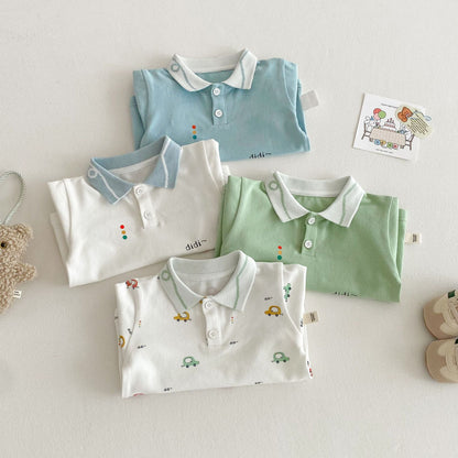 【BABY&KID】夏新作 車柄POLOシャツSK062323