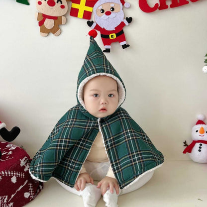 【BABY】クリスマスチェックポンチョSK102829