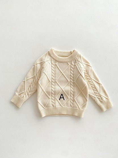 【BABY&KID】ケーブル編みニットサロペット、セーターSK022406