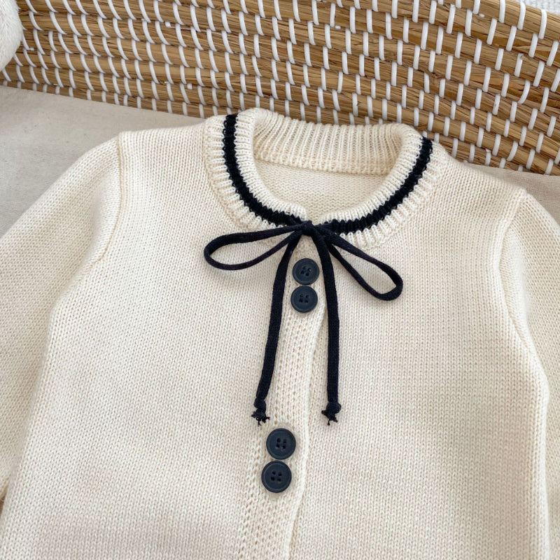 【BABY&KID】リボン付きニットカーディガンSK092724