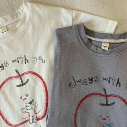 【BABY&KID】夏新作 アップルモチーフTシャツセットアップSK072105