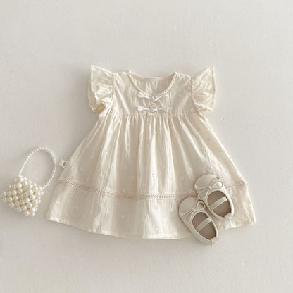 【BABY&KID】夏新作 ジャカードフライングスリーブワンピースSK070505