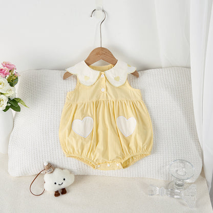 【BABY】夏新作 ハート刺繍ロンパースSK081716