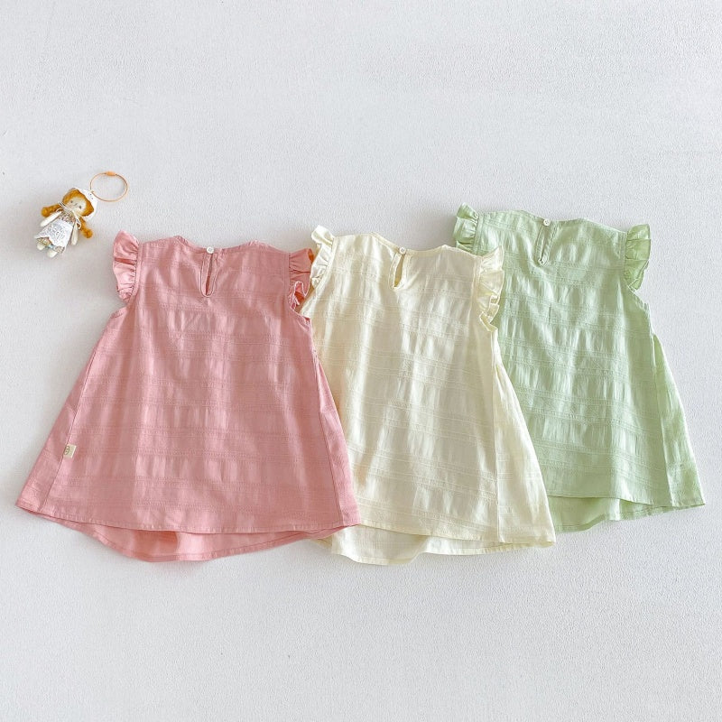 【BABY&KID】夏新作フリルスリーブ蝶結びワンピースSK106117