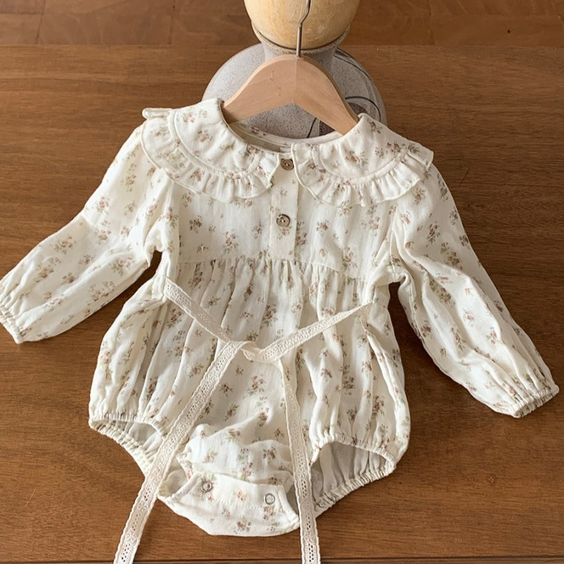 【BABY-予約限定】ガーゼ小花柄ロンパースSK101211