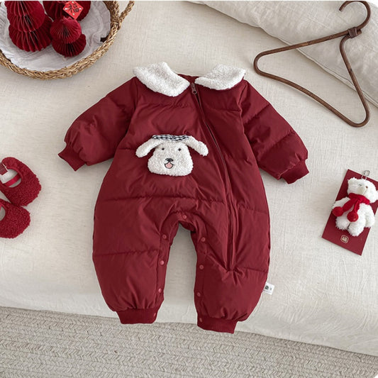【BABY】冬新作わんちゃん柄あったかカバーオールSK103104