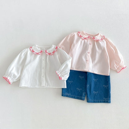 【BABY&KID】無地丸襟シャツSK107207