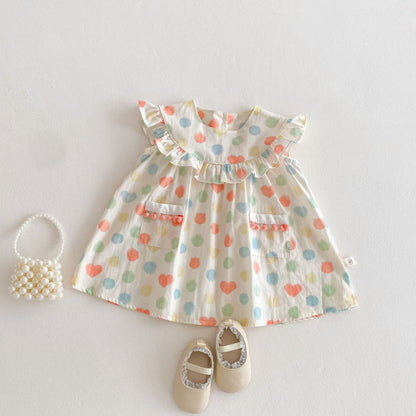 【BABY&KID】夏新作 カラフルドットワンピースSK070503