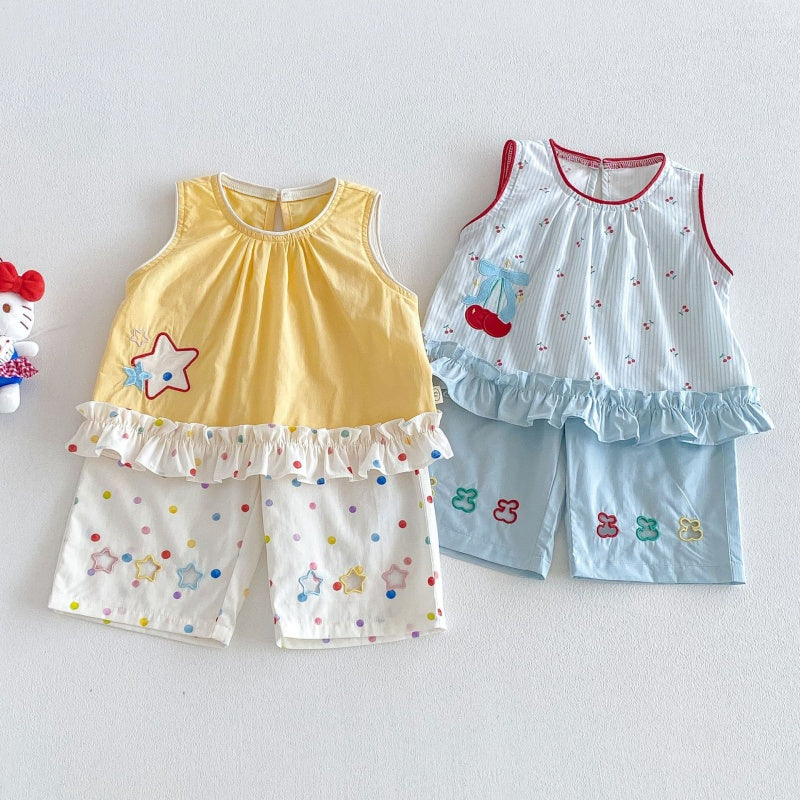 【BABY&KID】夏新作さくらんぼ、星柄セットアップSK105905