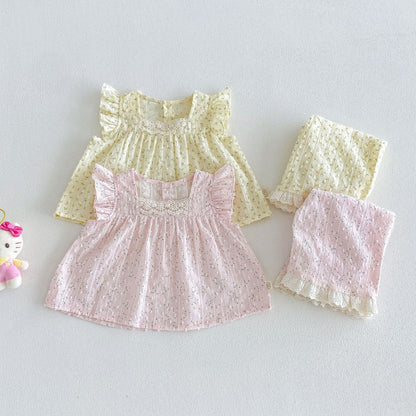 【BABY&KID】夏新作フリルスリーブ小花柄セットアップSK105604
