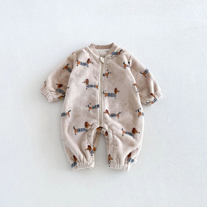 【BABY&KID】冬新作いぬリバーシブルボアカバーオールSK108501