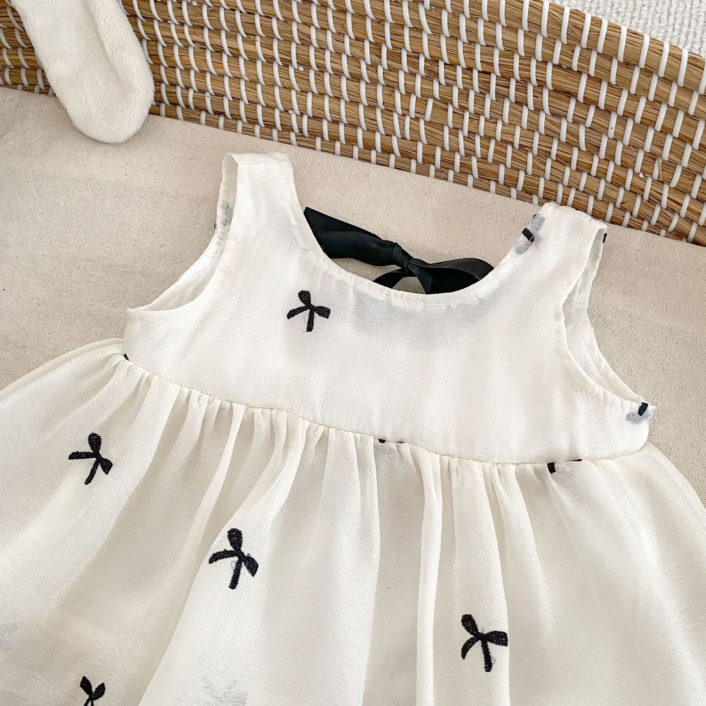 【BABY&KID】夏新作 蝶結びふわふわキャミソール、蝶結付きショートパンツSK061802