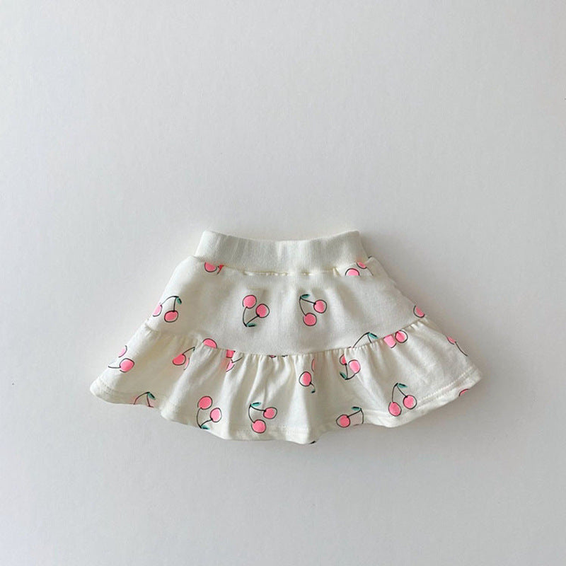 【BABY&KID】夏新作 チェリー半袖Tシャツ＆スカートSK080501