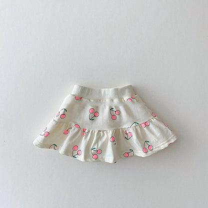 【BABY&KID】夏新作 チェリー半袖Tシャツ＆スカートSK080501