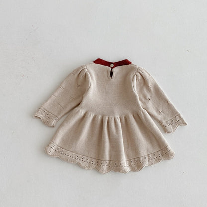 【BABY&KID】フリルニットワンピースSK092706