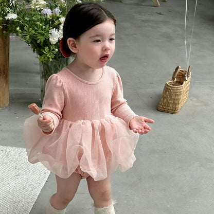 【BABY】チュールニットロンパースワンピースSK107412