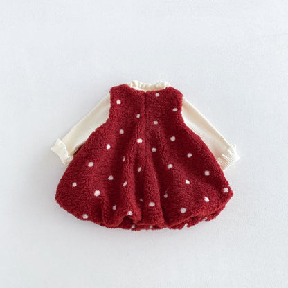 【BABY&KID】冬新作ドットジャンパースカートSK108519