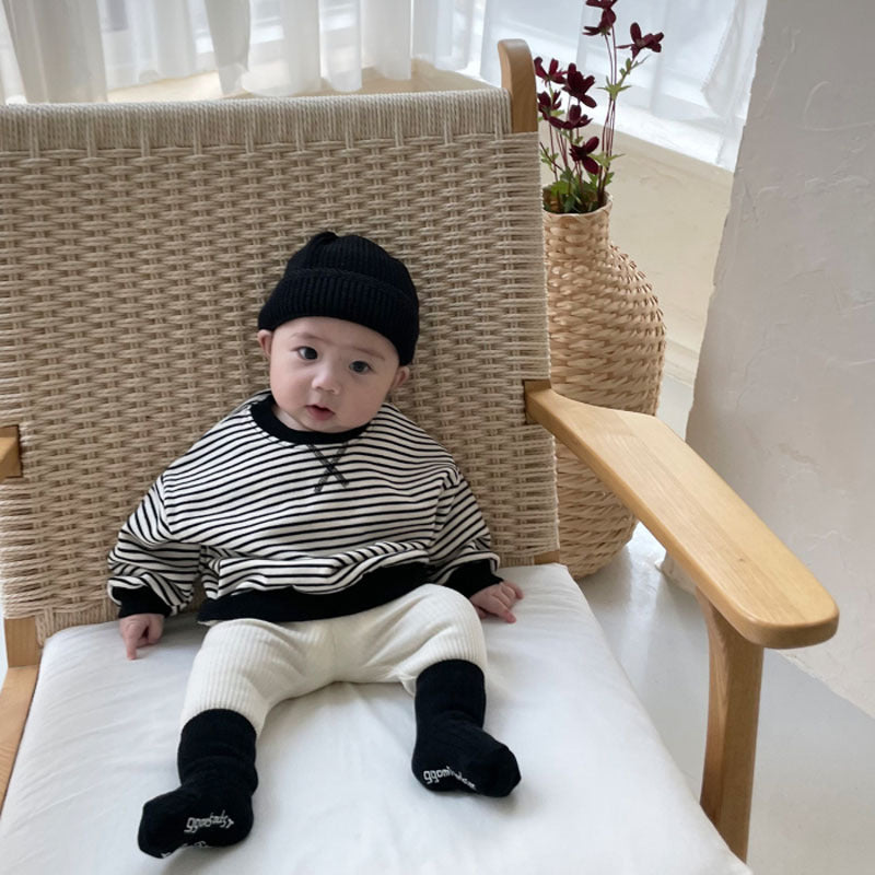 【BABY】ストライプクルーネックスウェットSK101917