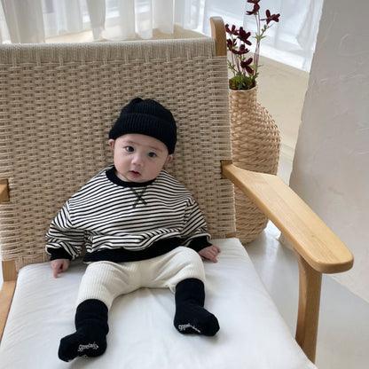 【BABY】ストライプクルーネックスウェットSK101917