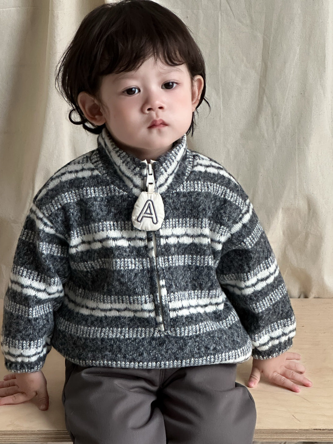 【BABY&KID】冬新作レトロボーダーニットSK103129