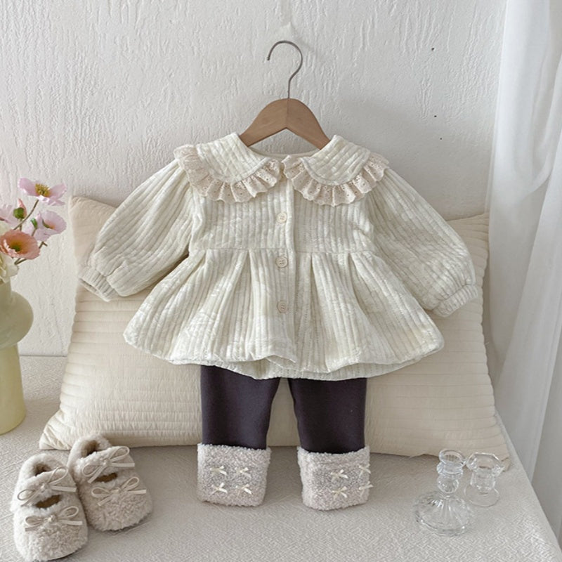 【BABY】冬新作フリル襟裏起毛ジャケットSK102725