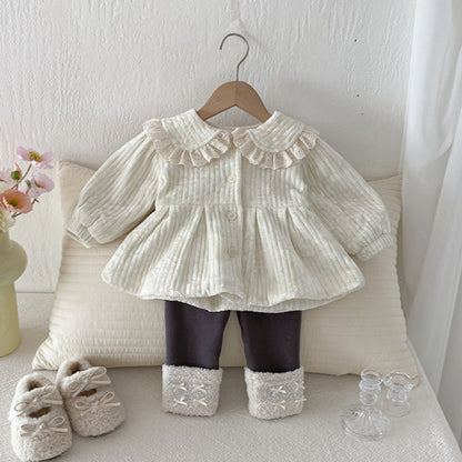 【BABY】冬新作フリル襟裏起毛ジャケットSK102725