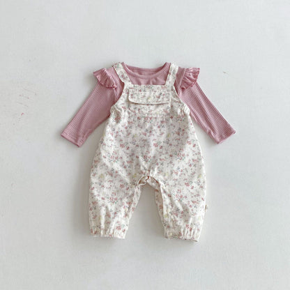 【BABY】花柄ポケットサロペット、トップスSK092532