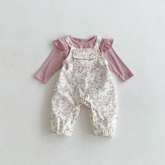 【BABY】花柄ポケットサロペット、トップスSK092532