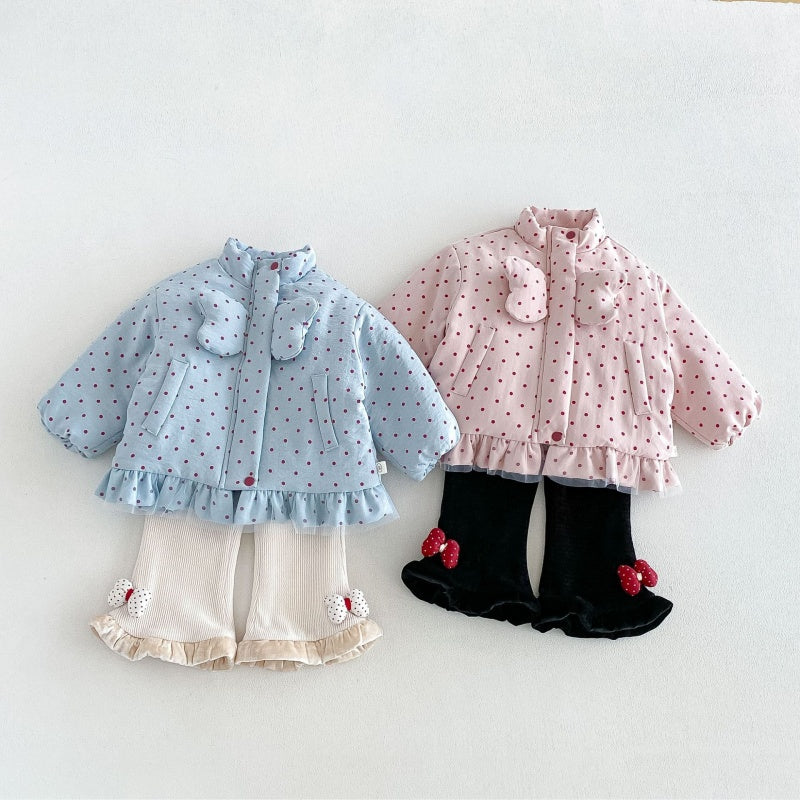 【BABY&KID】冬新作かわいいドット中綿ジャケットSK108514