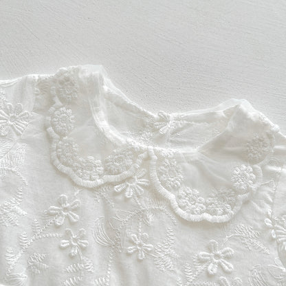 【BABY】夏新作 レース刺繍プリンセスロンパースドレス&帽子SK061820