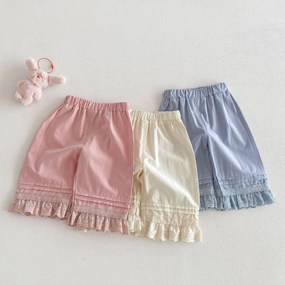 【BABY&KID】夏新作 無地レース裾パンツSK105213
